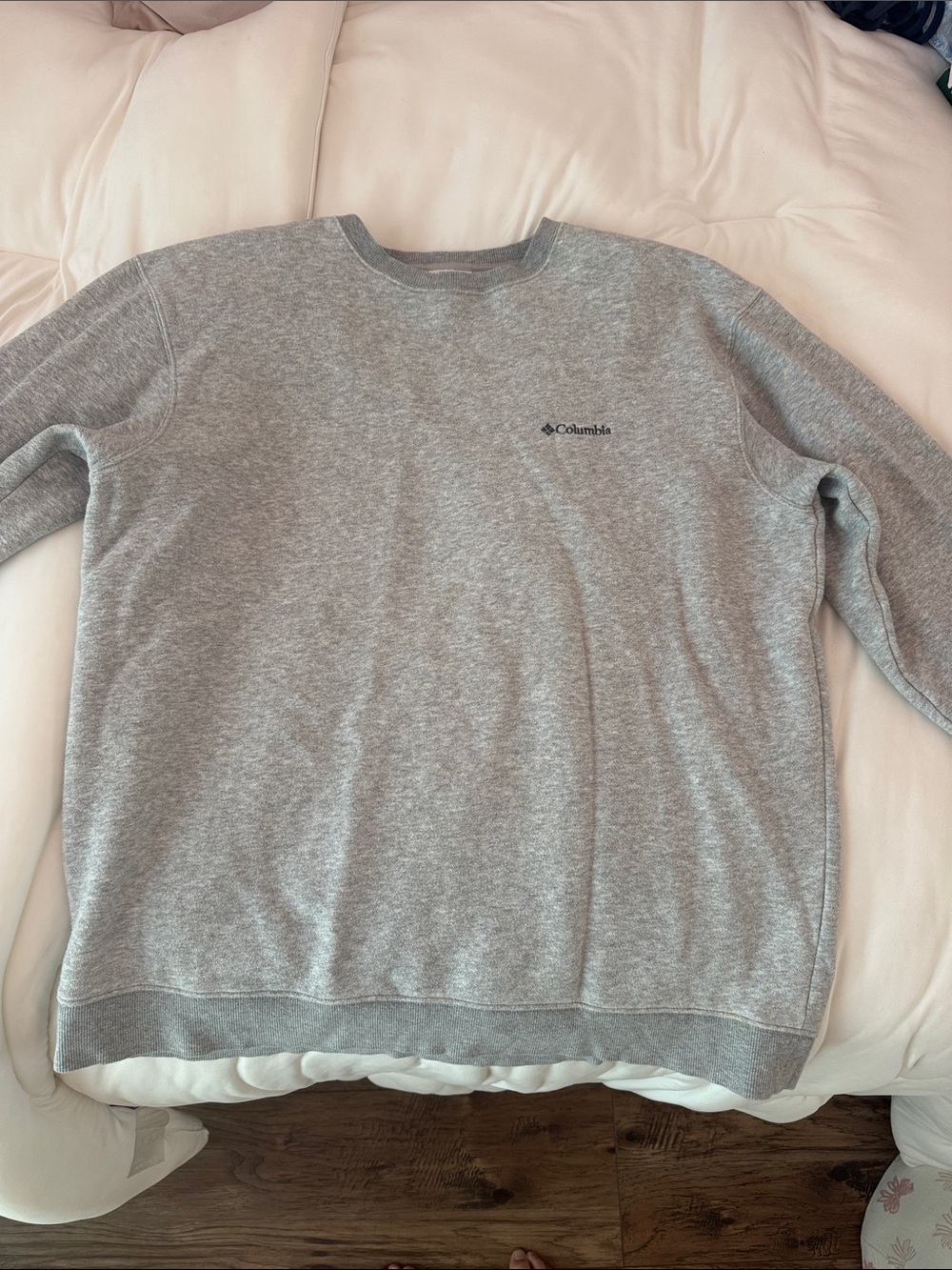 Columbia Light Gray Crewneck Sweatshirt with Logo